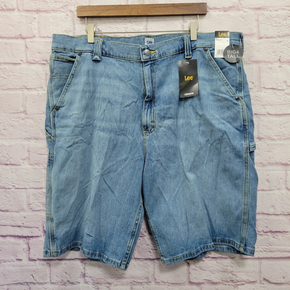 NEW Lee Carpenter Denim Shorts Mens 42 Light Wash Blue Denim Workwear Y2K Skater